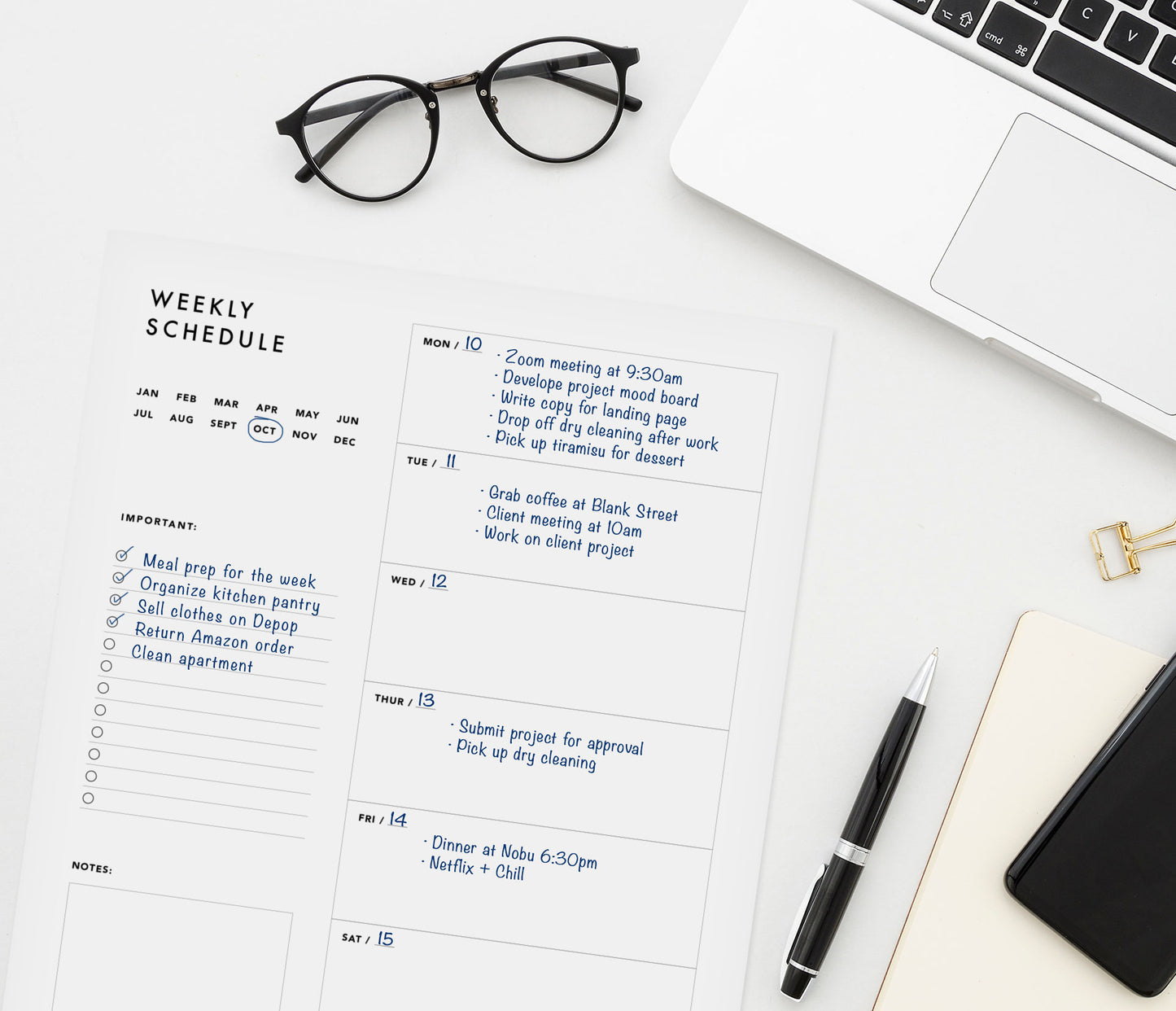 Weekly Planner Schedule