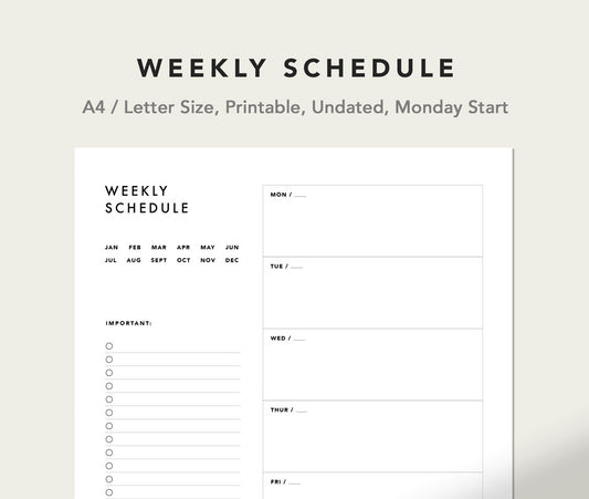Weekly Planner Schedule